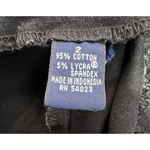 Gap Black Baggy Wide Leg Mid-Rise Stretchy Pants With Attached Belt - Picture 3 of 4